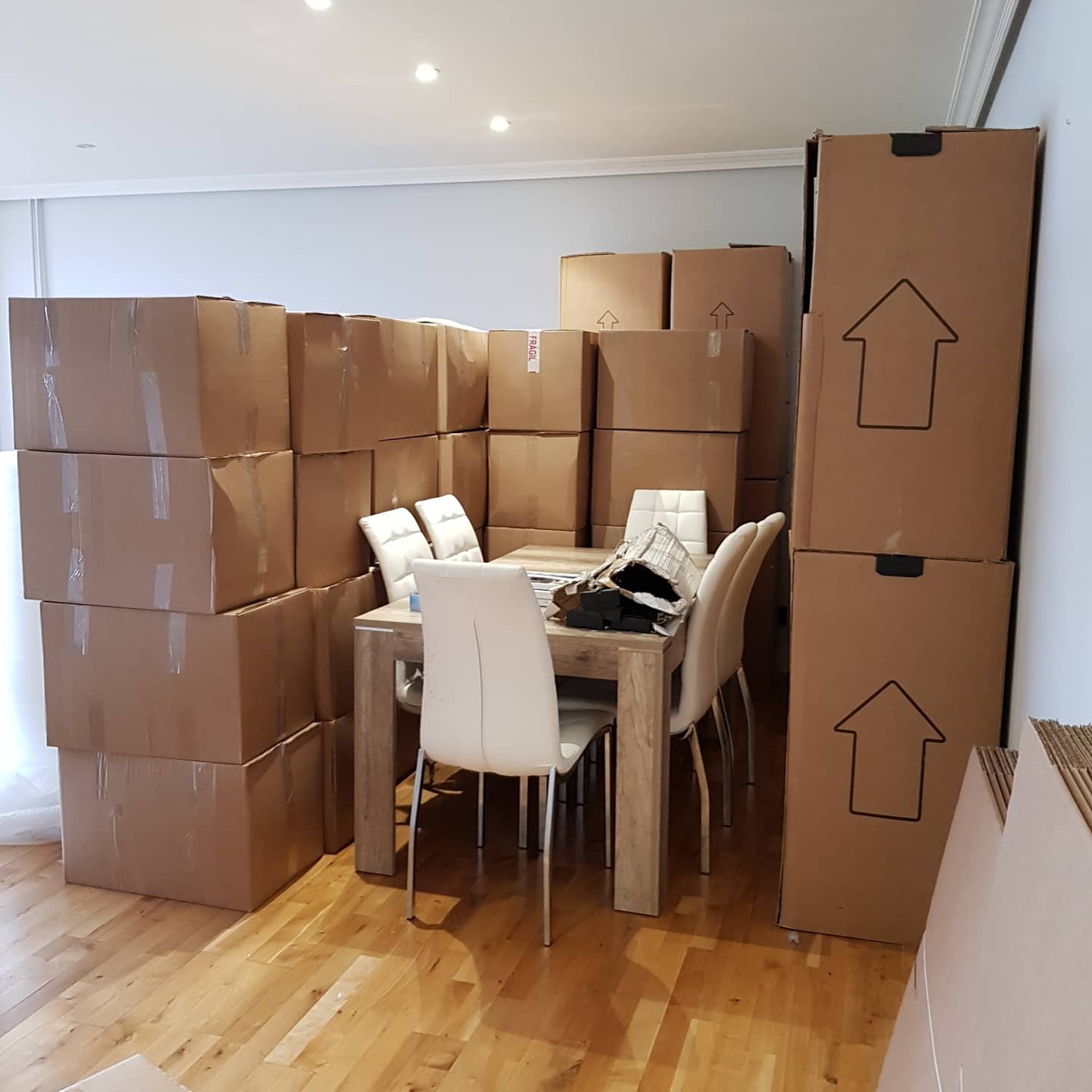 Cajas embaladas para mudanza